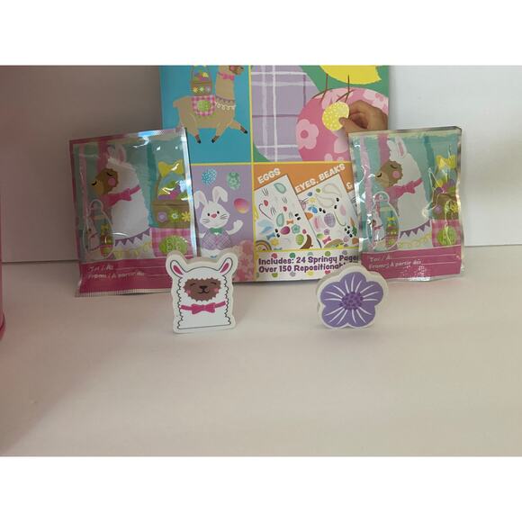 Unicorn & Llama Metal Bucket Easter Basket Books Game Balloons Toy Gift Set - Picture 4 of 5